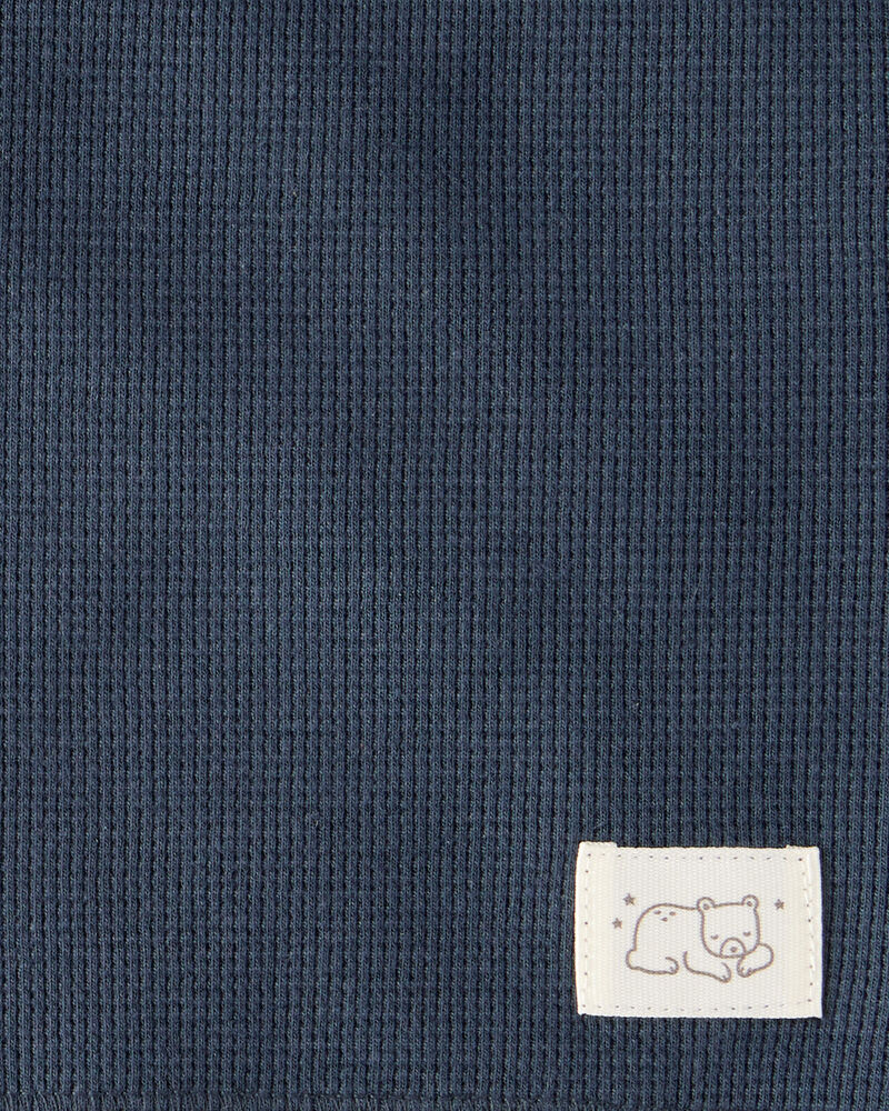 Baby 2-Pack Waffle Knit Blankets - Grey/Navy, image 3 of 3 slides