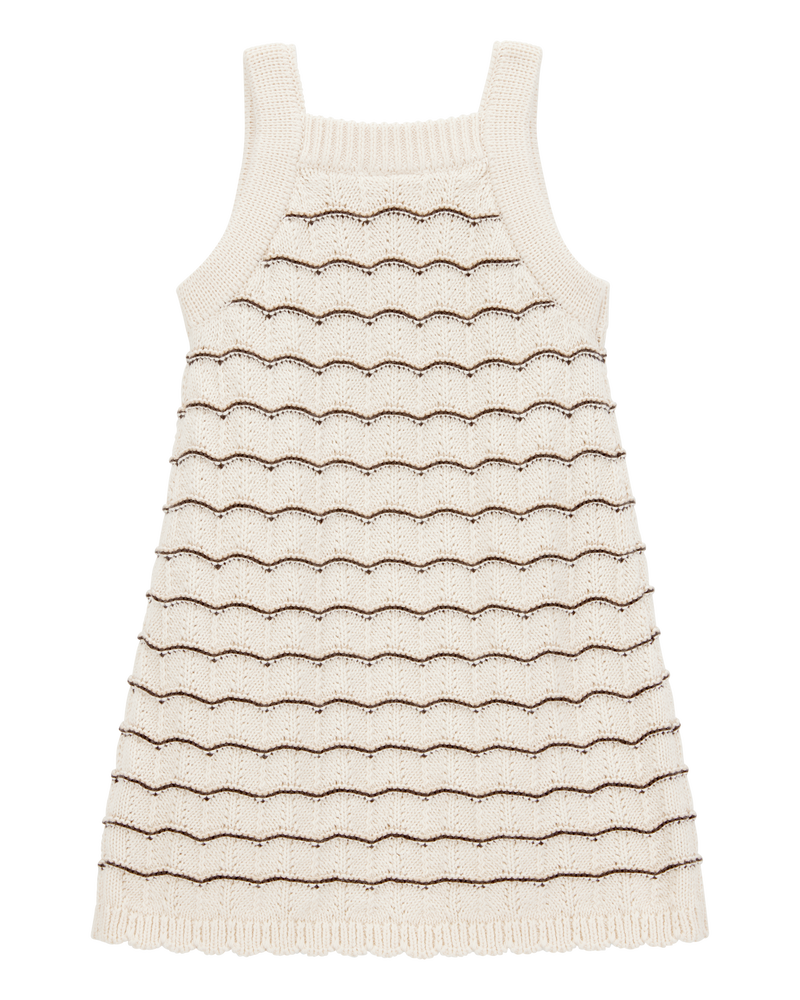 Baby Striped Crotchet Knit Tank Dress, image 2 of 4 slides