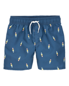 Boys Surfboard-Print Pull-On Swim Trunks, image 1 of 4 slides