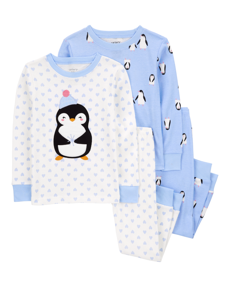 Toddler 4-Piece Penguin 100% Snug Fit Cotton Pajamas, image 1 of 4 slides