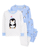 Toddler 4-Piece Penguin 100% Snug Fit Cotton Pajamas, image 1 of 4 slides