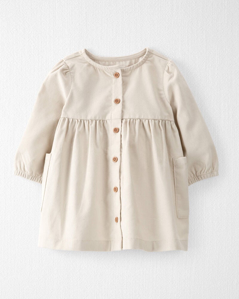Baby Organic Cotton Corduroy Pocket Dress in Toasted Wheat, image 2 of 6 slides
