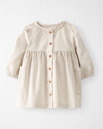 Baby Organic Cotton Corduroy Pocket Dress in Toasted Wheat, 