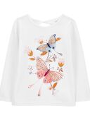 White - Toddler Butterfly Jersey Top