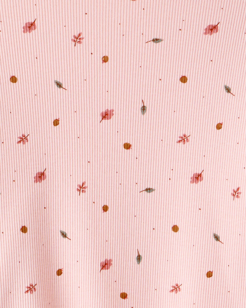 Toddler Girl 2-Piece Print Cotton Long-Sleeve Tee & Pant Set - Pink, image 2 of 3 slides
