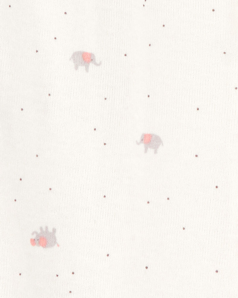 Baby Girl 2-Pack 2-Way Zip Cotton Sleep & Play Pajamas - White/Pink, image 3 of 4 slides