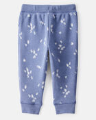Baby Girl Heart Print Drawstring Joggers - Blue, image 2 of 4 slides