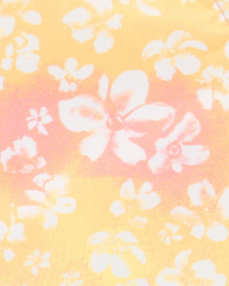 Kid 2-Piece Ruffle Floral Tie-Dye Swim Set - Pink/Yellow, image 3 of 5 slides