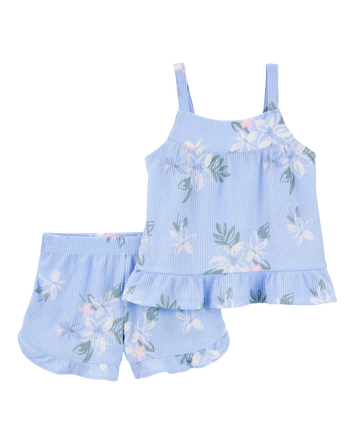 Toddler Girl 2-Piece Floral Loose Fit Pajamas, 