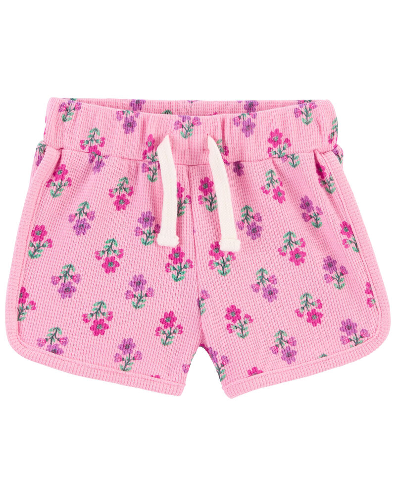 Baby Waffle Knit Pull-On Floral Shorts, image 1 of 1 slides