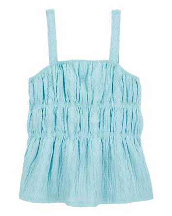 Kid Ruched Textured Tank - Blue, 