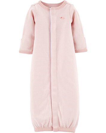 Baby Preemie Striped Cotton Sleeper Gown, 