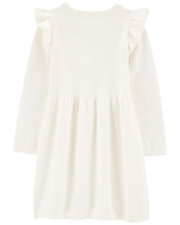 Ivory Toddler Sweater Dress