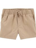 Khaki - Toddler Pull-On Poplin Shorts