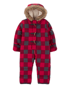 Baby Plaid Sherpa-Lined Snowsuit, image 1 of 3 slides