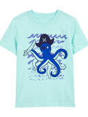 Blue - Toddler Octopus Pirate Graphic Tee