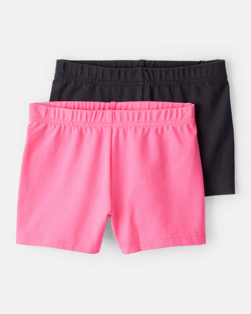 Toddler Girl 2-Pack Tumbling Shorts - Pink/Black, image 7 of 9 slides