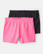 Toddler Girl 2-Pack Tumbling Shorts - Pink/Black, image 7 of 9 slides