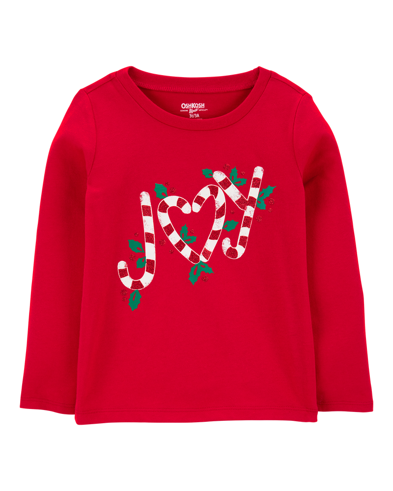 Toddler Joy Holiday Shirt - Red, image 1 of 3 slides