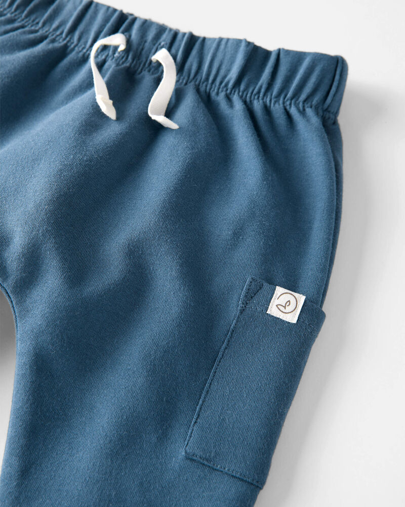Baby 2-Pack Organic Cotton Pants in Heather Grey & Deep Teal, image 2 of 4 slides