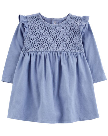 Eyelet Chambray Dress, 