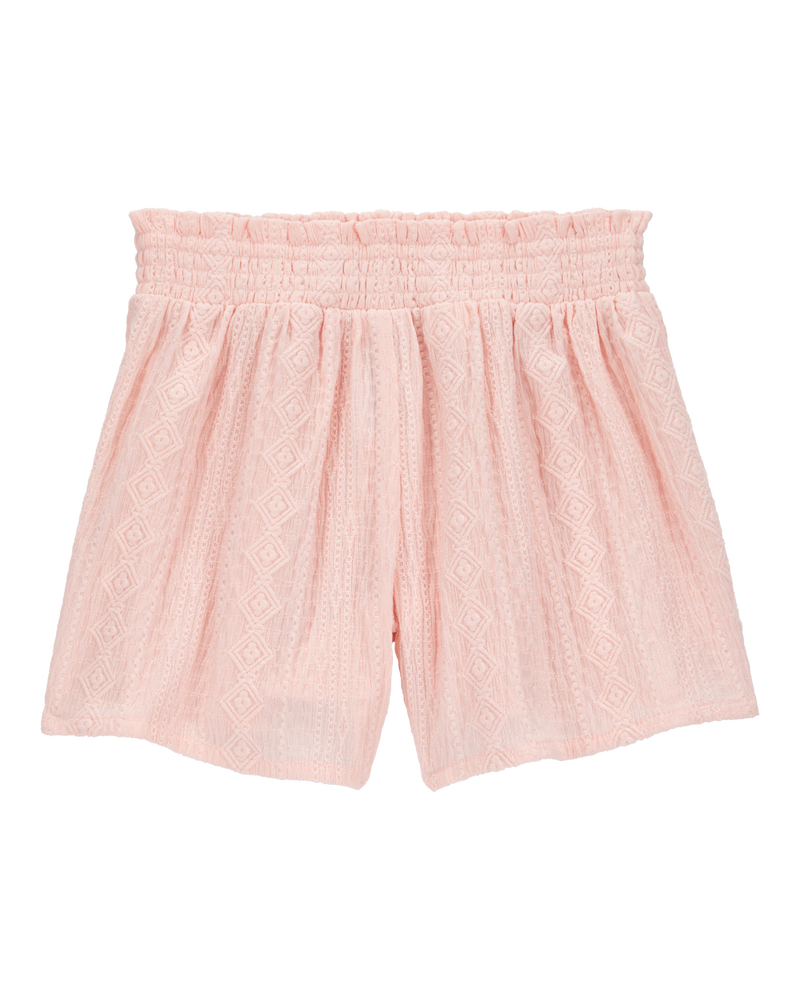 Kid Pull-On Smocked Shorts - Pink, image 2 of 5 slides