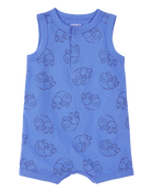 Baby Hermit Crab Print Cotton Romper, image 1 of 3 slides