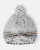 Toddler Boy Winter Hat - Grey, image 2 of 3 slides
