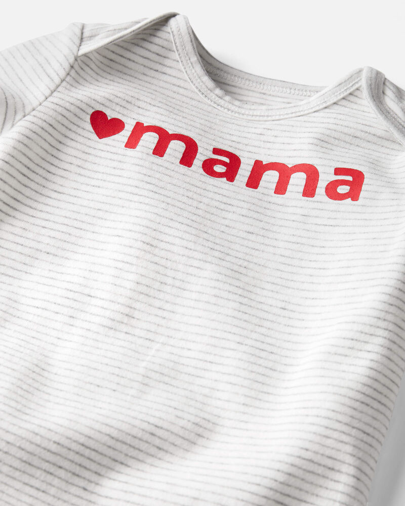 Baby Organic Cotton Mama Bodysuit, image 3 of 4 slides