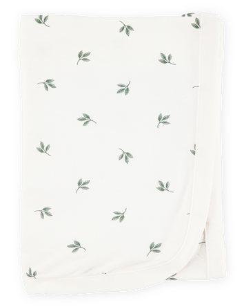Baby Leaf Print PurelySoft Blanket - Ivory, 