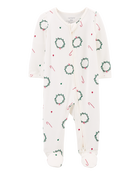 Baby Christmas Zip-Up PurelySoft Sleep & Play Pajamas, image 1 of 7 slides