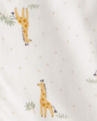 Baby Giraffe Print Long-Sleeve Wearable Blanket - White, image 3 of 4 slides