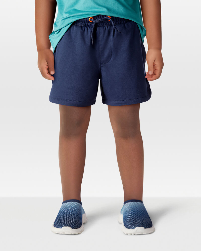 Toddler 2-Piece Active Muscle Tank & Pull-On Shorts Set - Orange/Navy, image 7 of 8 slides