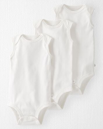Baby 3-Pack Organic Cotton Rib Bodysuits, 