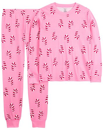 2-Piece Christmas Candy Cane 100% Snug Fit Cotton Pajamas, 