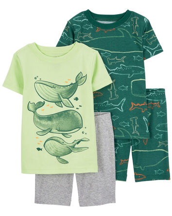 Baby 4-Piece Whale Cotton Blend Pajamas, 