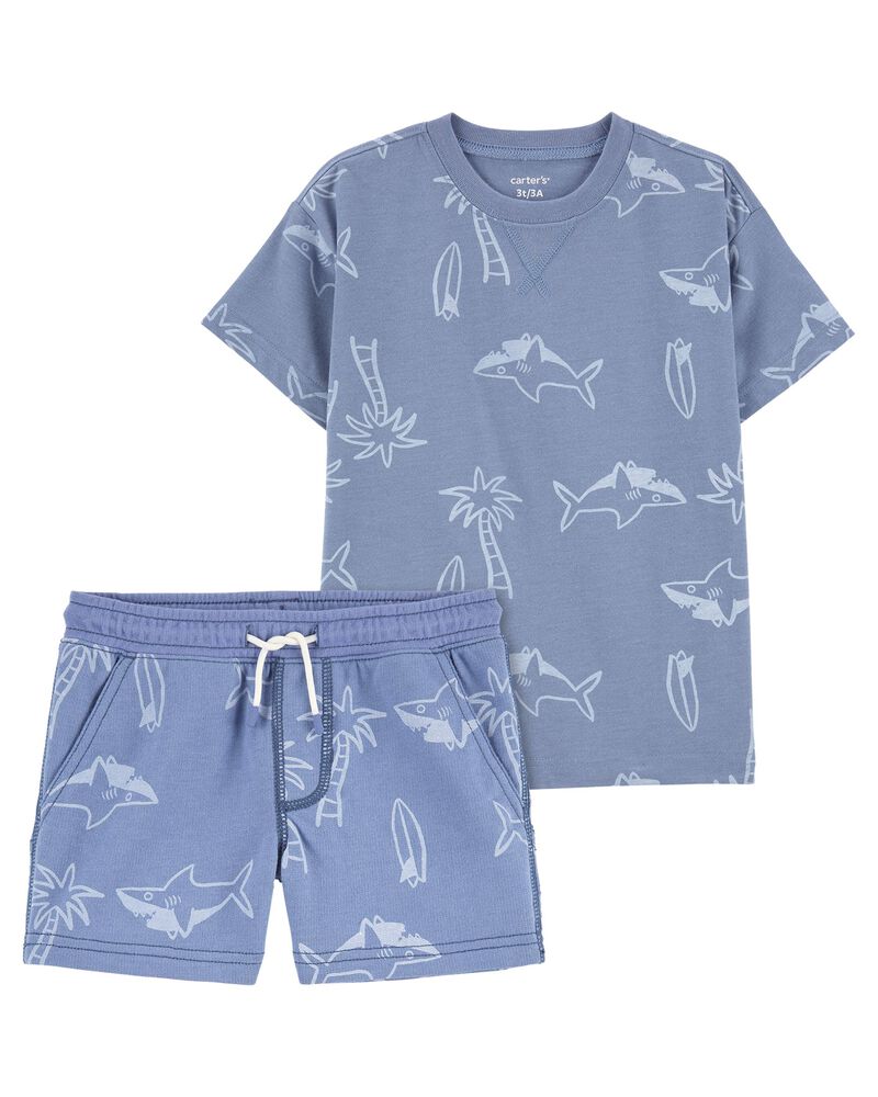 Baby 2-Piece Shark Tee & Pull-On French Terry Shorts Set
, image 1 of 5 slides