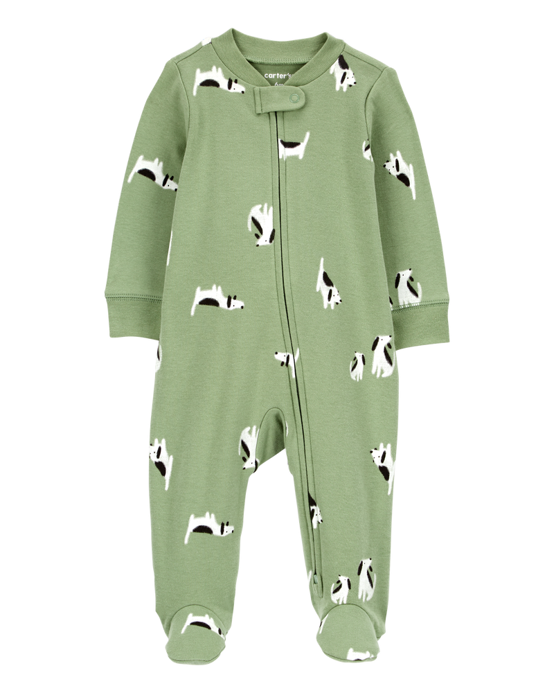 Baby 2-Pack 2-Way Zip Cotton Sleep & Play Pajamas, image 4 of 5 slides