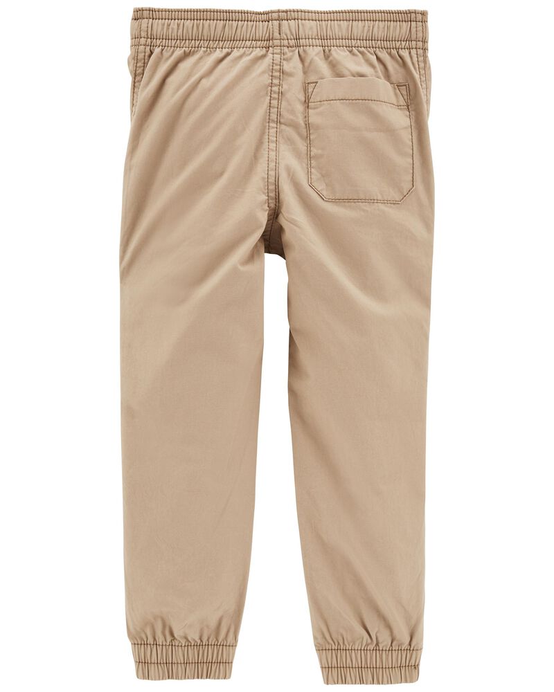 Baby Elastic Waist Poplin Joggers, image 2 of 2 slides