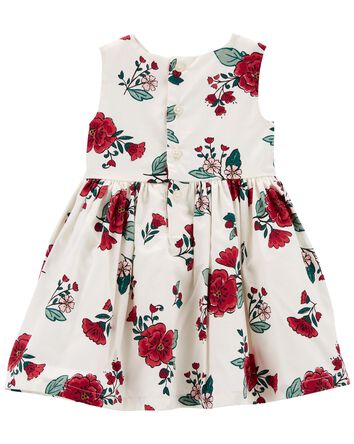 Baby Floral Sateen Holiday Dress, 