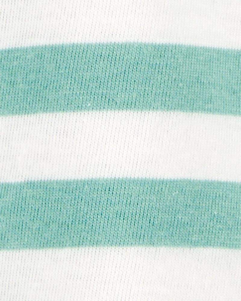Toddler Striped Short-Sleeve Pocket Tee - Green, image 2 of 3 slides