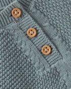 Baby Organic Cotton Sweater Knit Pullover Set in Aqua Slate, image 3 of 5 slides