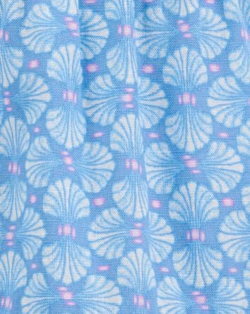 Toddler Tropical Print Button-Down Romper - Blue, 