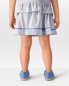 Toddler Striped Linen Look-Alike Pull-On Skort, image 3 of 6 slides