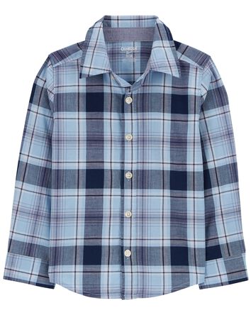 Plaid Button-Front Shirt, 