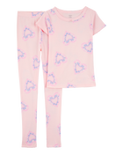 Girls 2-Piece Tie-Dye Hearts 100% Snug Fit Cotton Pajamas - Pink, image 1 of 3 slides