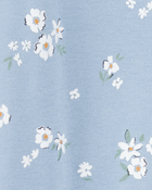 Baby Girl Floral 2-Way Zip Cotton Sleep & Play Pajamas - Blue, image 2 of 3 slides