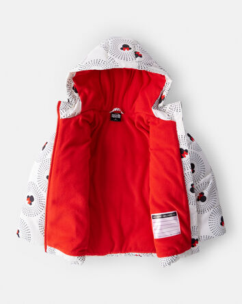 Girls Disney© Minnie Mouse Hooded Heavyweight Winter Jacket - White, 