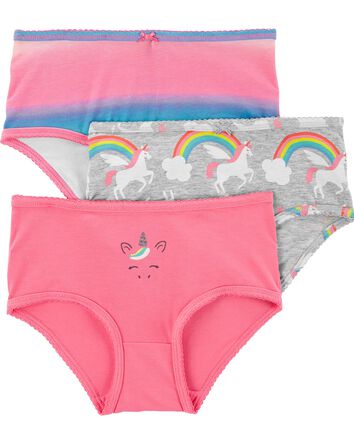 3-Pack Rainbow Print Stretch Cotton Underwear, 