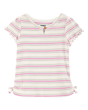 Baby Short Sleeve Striped Cotton Rib Tee, 
